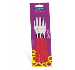 Conjunto garfos de mesa 3 peças - New Kolor - Cor Vermelho