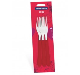 Conjunto garfos de mesa 3 peças - Leme - Cor Vermelho