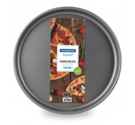 Assadeira para pizza de alumínio com revestimento interno antiaderente 30cm - Grafite - Brasil