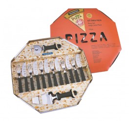Kit para pizza 14 peças - Cor Preto